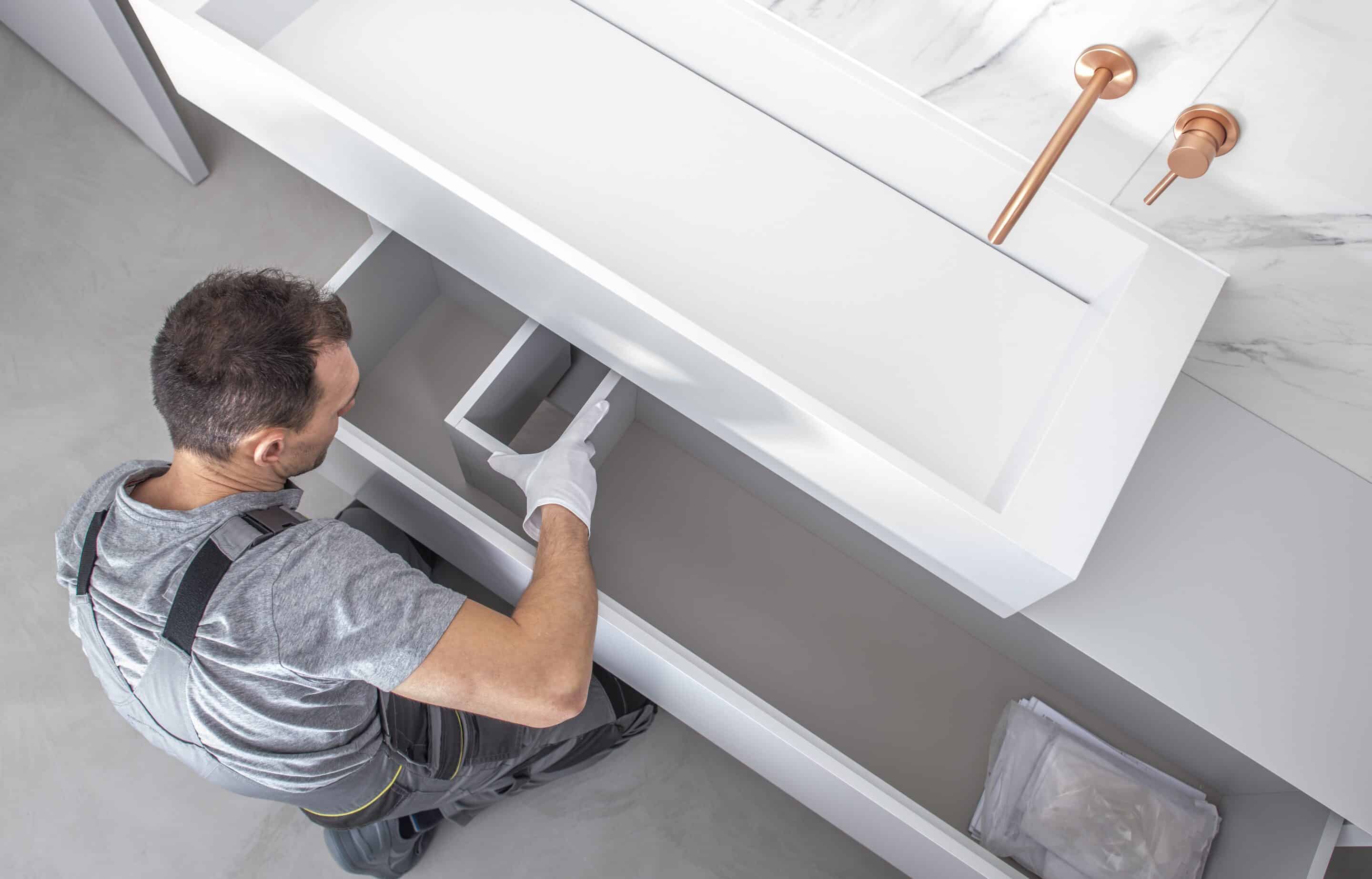 high angle view man installing shelves house scaled